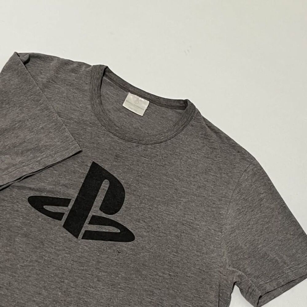 Sony PlayStation Men's L Gray Heather PS Logo Graphic T Shirt Gaming Tee